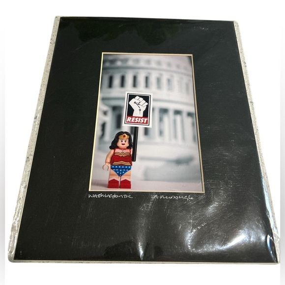 Joe Shymanski A. Mcdougle Wonder Woman Lego Washington DC Resist Matted Print - Picture 1 of 7